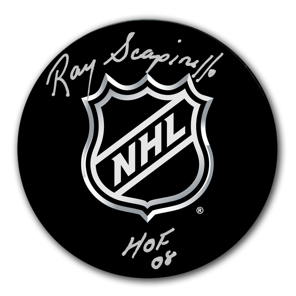 Ray Scapinello NHL Referee HOF Autographed Puck