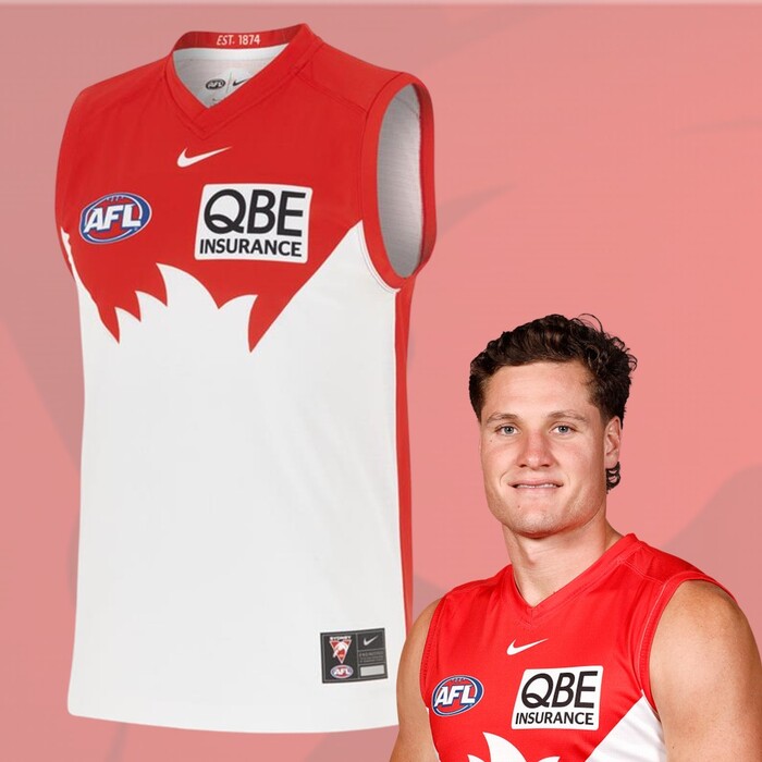 Photo of Hayden McLean #2 2025 Sydney Swans Home Guernsey