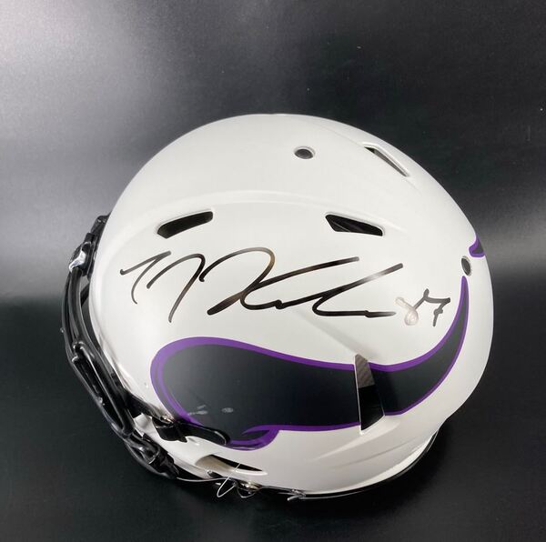 NFL - Vikings TJ Hockenson Signed Authentic Lunar Speed Eclipse Speed He...