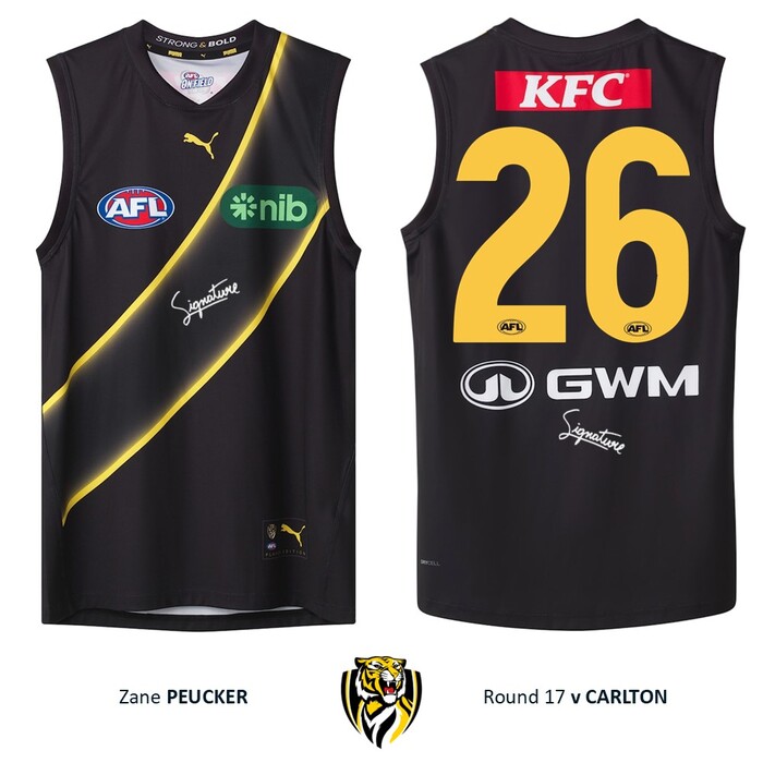 Zane Peucker #26 Richmond 2026 Stealth Player-Issue Guernsey