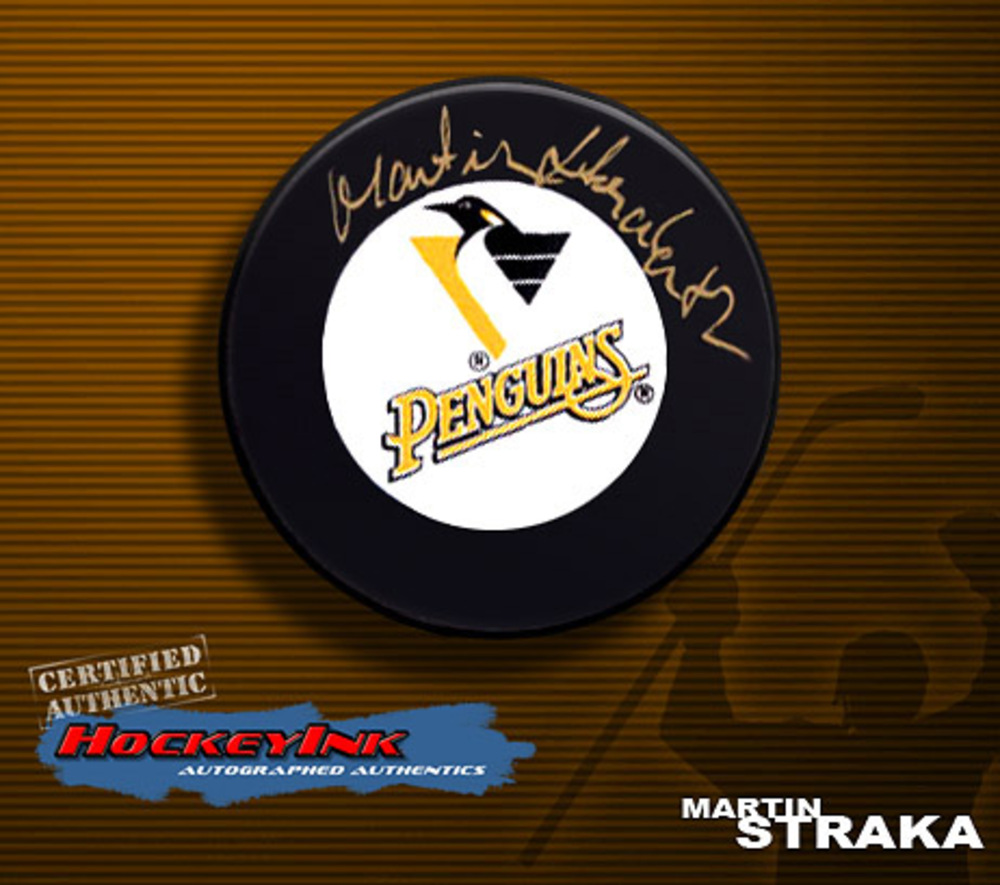 MARTIN STRAKA Signed Pittsburgh Penguins Hockey Puck