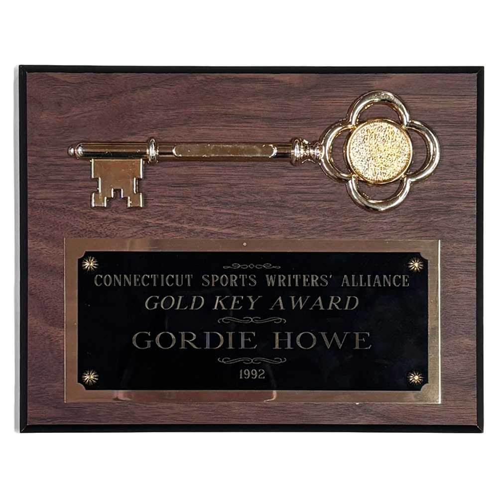 Gordie Howe's Connecticut Sports Writers' Alliance 1992 Gold Key Award