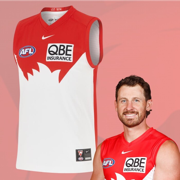 Photo of Harry Cunningham #7 2025 Sydney Swans Home Guernsey