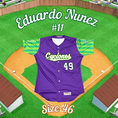 #11 Eduardo Núñez Game Used Backyard Baseball Jersey (Size 46)