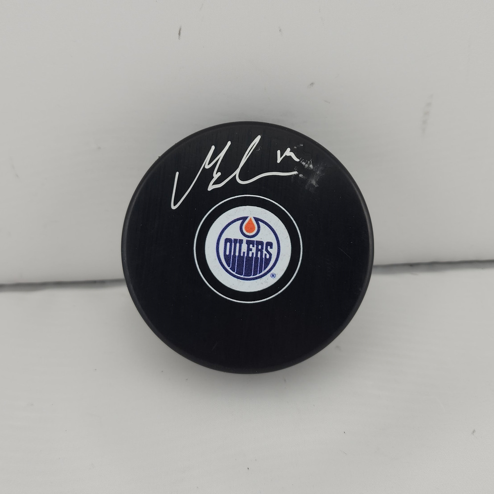 Mattias Ekholm Autographed Edmonton Oilers Hockey Puck