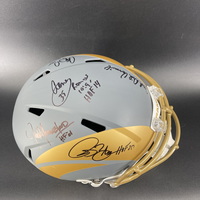 HOF - Rams Multi Signed Replica Slate Speed Helmet Signed by Isaac Bruce...