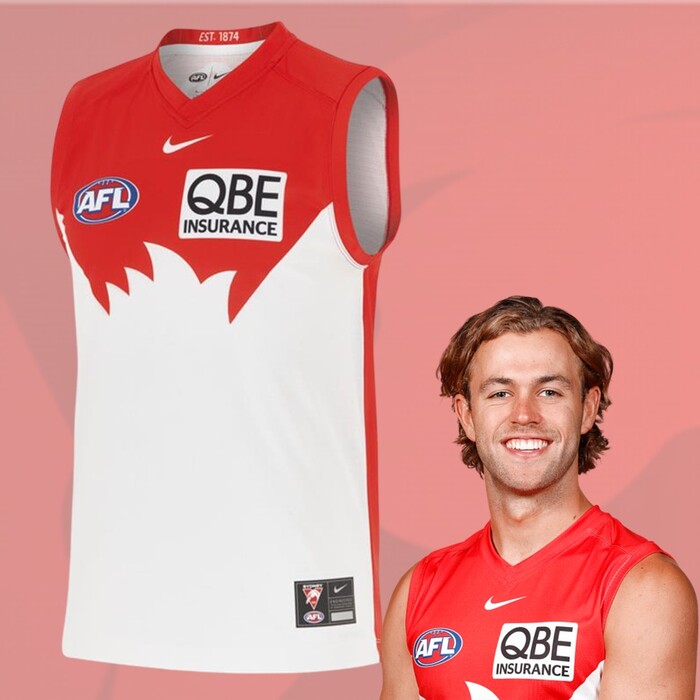 Photo of James Rowbottom #8 2025 Sydney Swans Home Guernsey