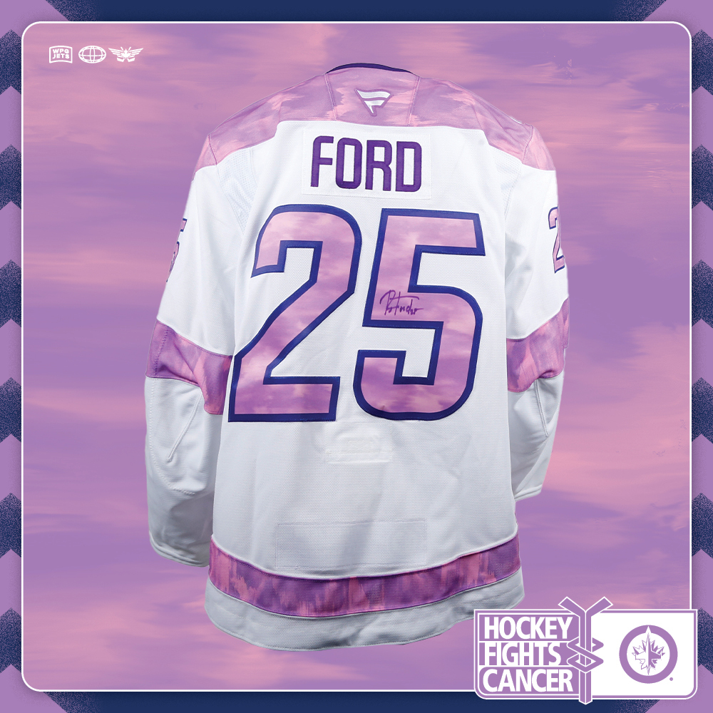 Parker Ford #25 Team Issued Limited Edition Autographed Hockey Fights Cancer Jersey