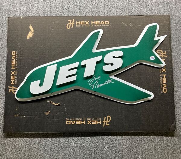 NFL - Jets Joe Namath Signed 3D Metal Wall Art (29x15)
