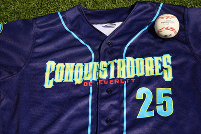 14 Cole Barr Gameworn Everett Conquistadores Jersey 