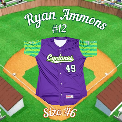 #12 Ryan Ammons Game Used Backyard Baseball Jersey (Size 46)