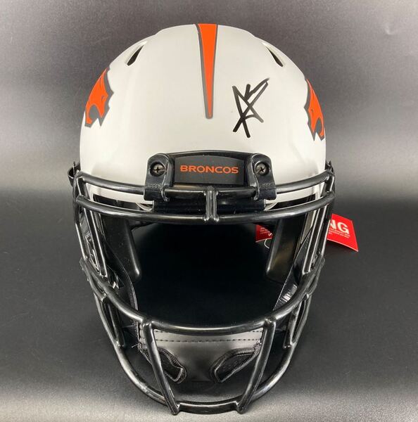 NFL - Broncos Audric Estime Signed Authentic Lunar Eclipse Helmet