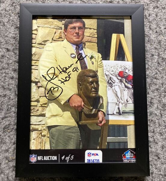 HOF - Patriots John Hannah NFL Auction Exclusive Signed 5x7 Framed Photo...