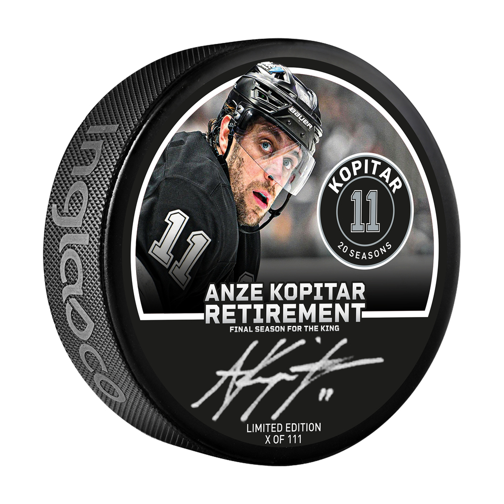 Anze Kopitar LA Kings Autographed Commemorative Retirement Hockey Puck  - Limited Edition #1 of 111