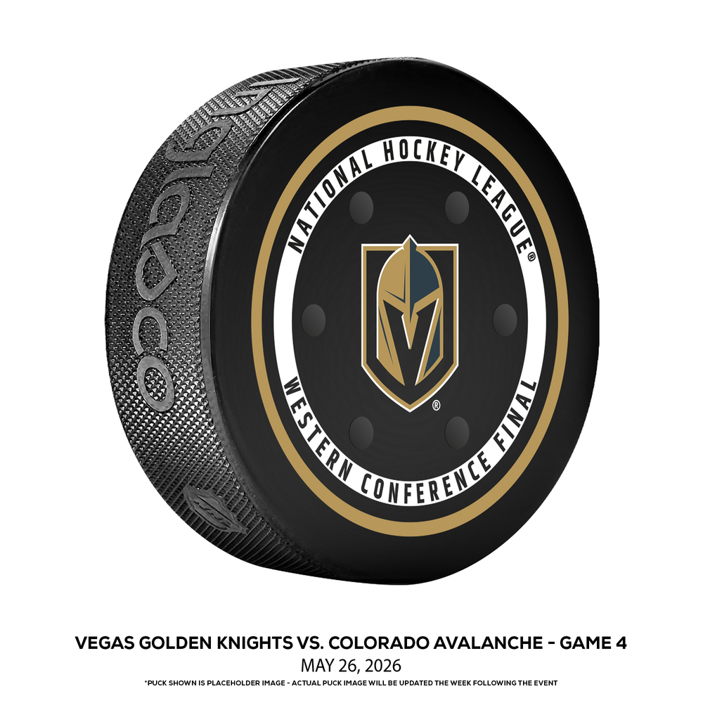 Colorado Avalanche vs. Vegas Golden Knights Game-Used Puck from Game 4 of the Western Conference Finals of the 2026 Stanley Cup Playoffs on May 26, 2026