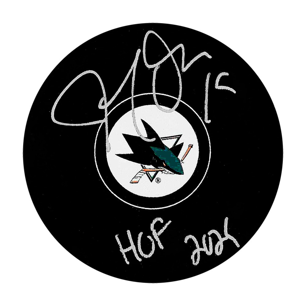 Joe Thornton Autographed San Jose Sharks Puck w/HOF 2025 Inscription