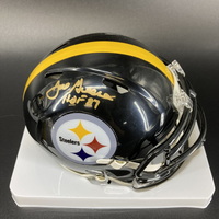 HOF - Steelers Joe Greene Signed Mini Helmet with "HOF 87" Ins...