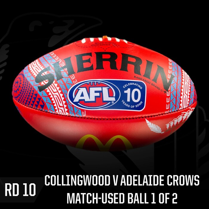 Photo of Collingwood 2025 Game Used Ball - Round 10 v Adelaide Crows (1 of 2)