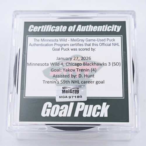 Image of Trenin, Yakov - Minnesota Wild - January 27, 2026 vs. Chicago Blackhawks (Wild's 25th Anniversary Logo)