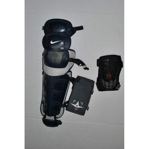 TeamIssued Catcher's Shin Guards Reese McGuire, Jersey Number 21