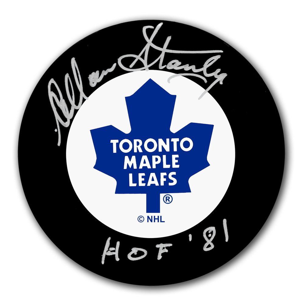 Allan Stanley Toronto Maple Leafs HOF Autographed Puck