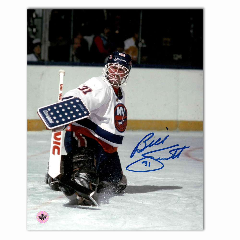 Billy Smith Autographed New York Islanders Away 8x10 Photo