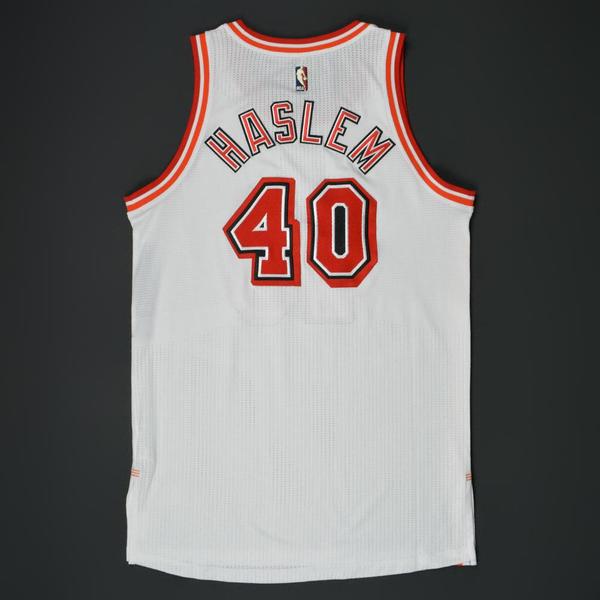 Udonis Haslem Miami Heat GameWorn '198889 Home Hardwood Classics' Jersey 201516 Season