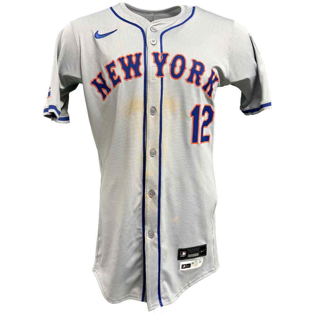 Mets ユニフォーム 古着 Francisco Lindor #12 - Game-Used Road Grey Jersey - 2024