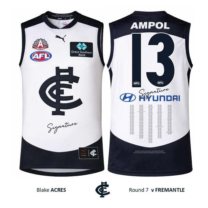 Photo of Blake Acres #13 Carlton 2026 ANZAC Day Match Guernsey