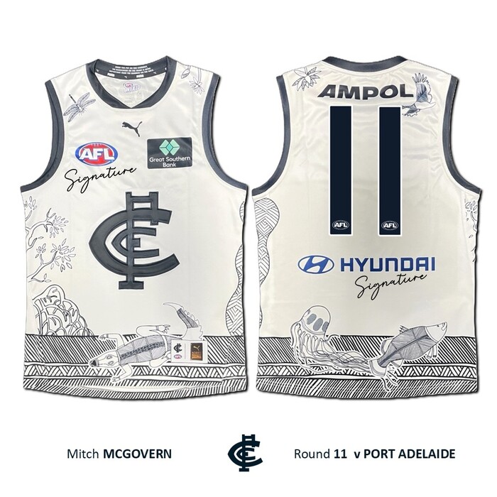 Photo of Mitch McGovern #11 Carlton 2026 Indigenous Clash Guernsey