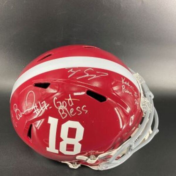 NFL - Alabama Multi-Sign Crimson Tide Replica Speed Helmet Signed By Ty ...