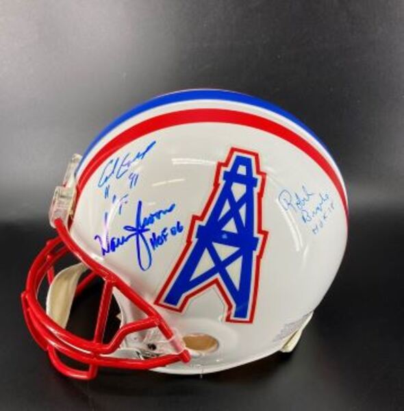 NFL - Oilers Multi-Sign Proline Helmet Signed By Robert Brazille, Kenny ...