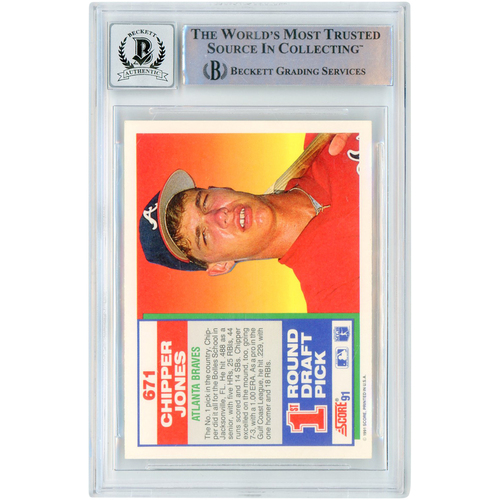 Chipper Jones Atlanta Braves Autographed 1991 Score #671