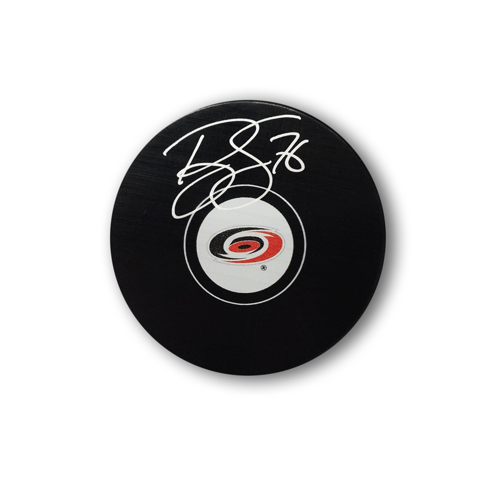 Brady Skjei Autographed Carolina Hurricanes Hockey Puck