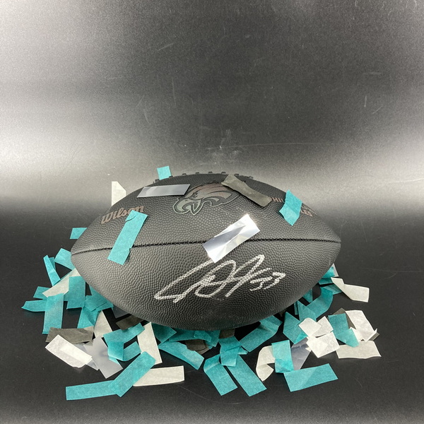 Eagles - Cooper DeJean Signed Black Composite Football With Eagles Logo ...