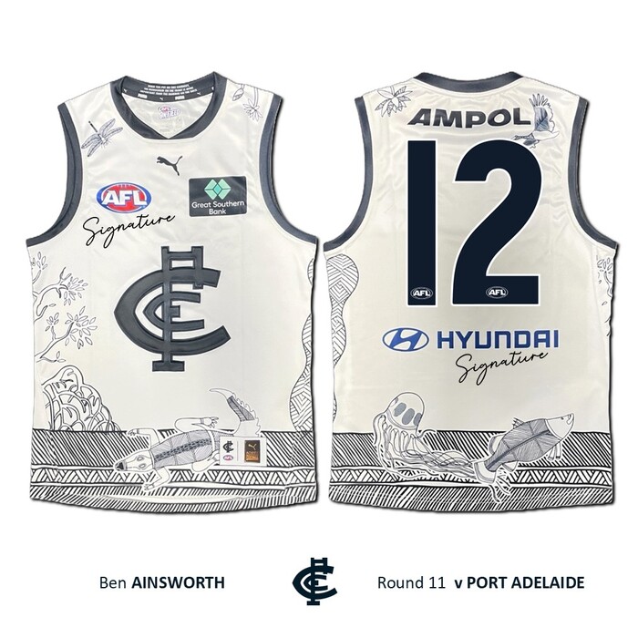 Photo of Ben Ainsworth #12 Carlton 2026 Indigenous Clash Guernsey