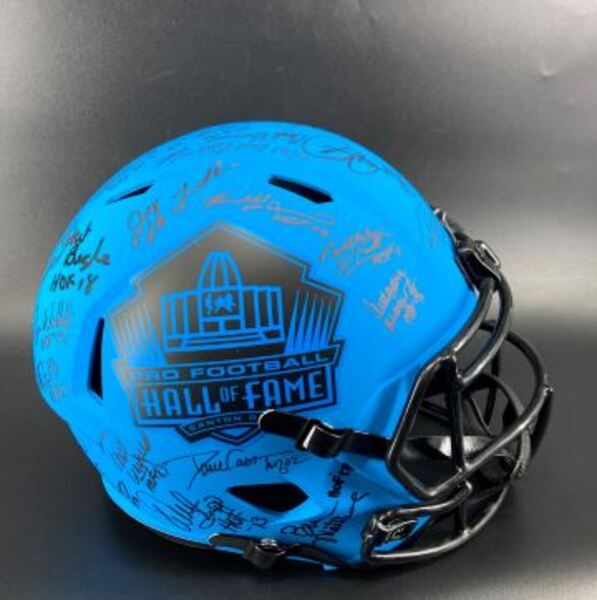 HOF - Multi Signed Replica Rave Speed Helmet Signed by Eric Allen, Isaac...
