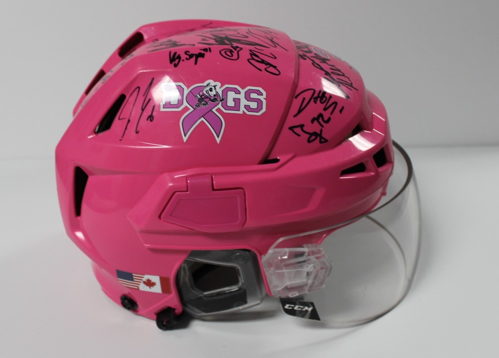 Autographed 4 Pink Helmet
