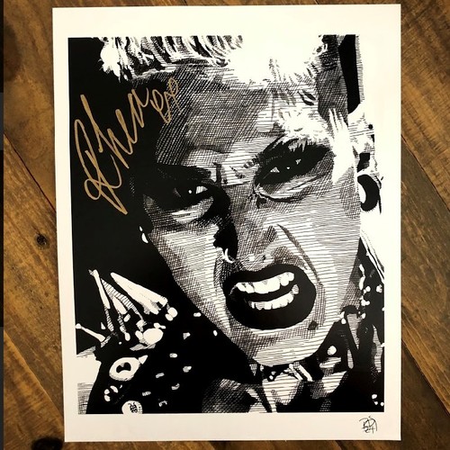 Rhea Ripley SIGNED Rob Schamberger 11 x 14 Art Print (Noir)