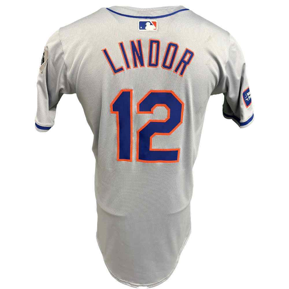 Francisco Lindor #12 - Game-Used Road Grey Jersey - 2024