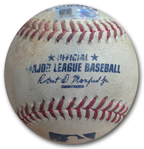 Photo of Game-Used Baseball -- Phil Maton to Kris Bryant, Single, Bot 10 -- Indians vs. Cubs -- 9/16/20