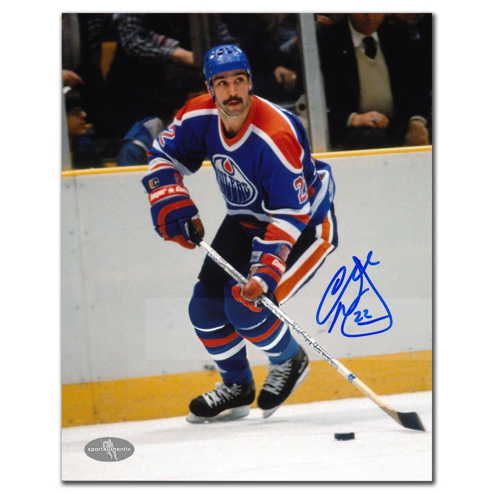 Charlie Huddy Edmonton Oilers Action Autographed 8x10