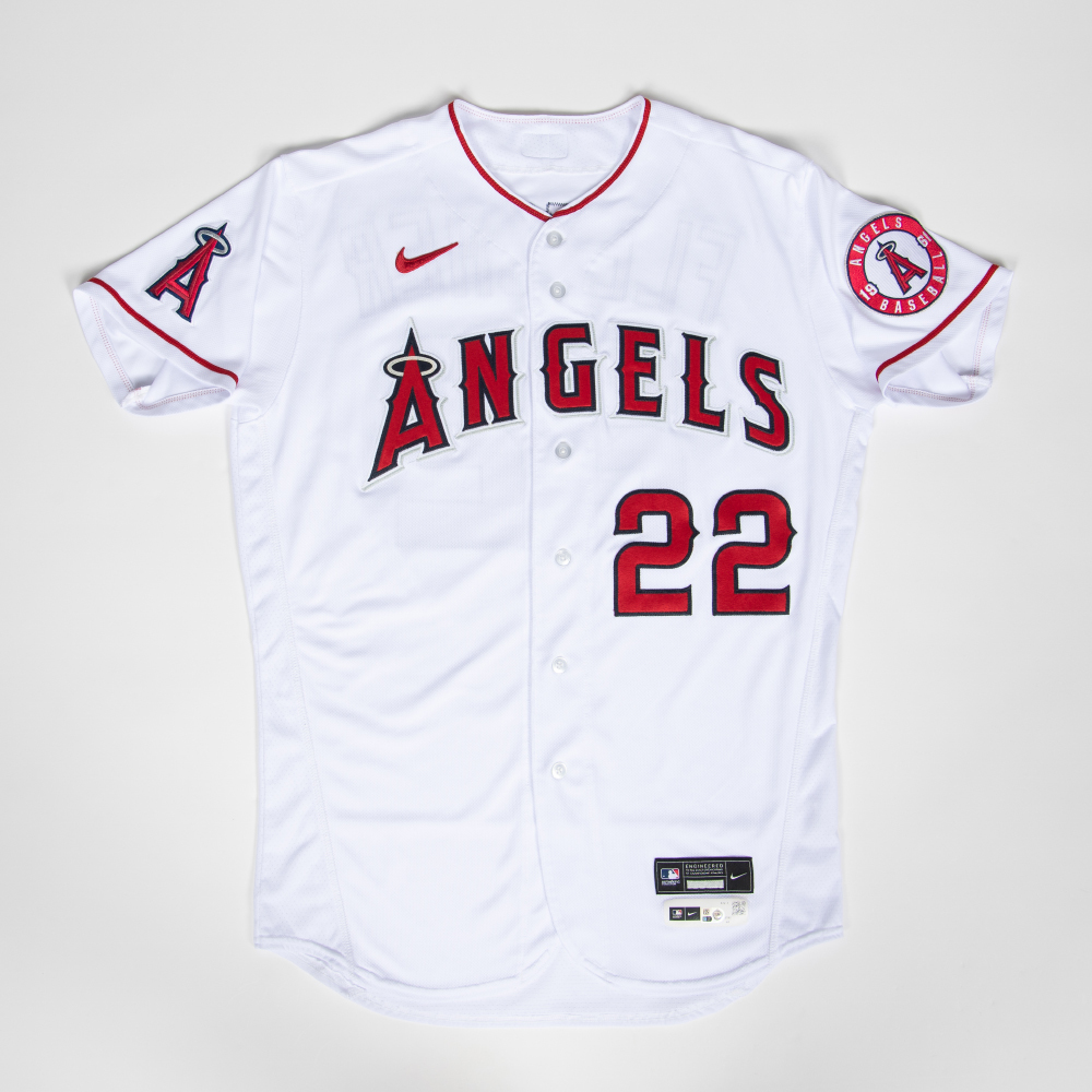 2022 David Fletcher Game Used White Jersey (4/7/22 vs HOU) Los