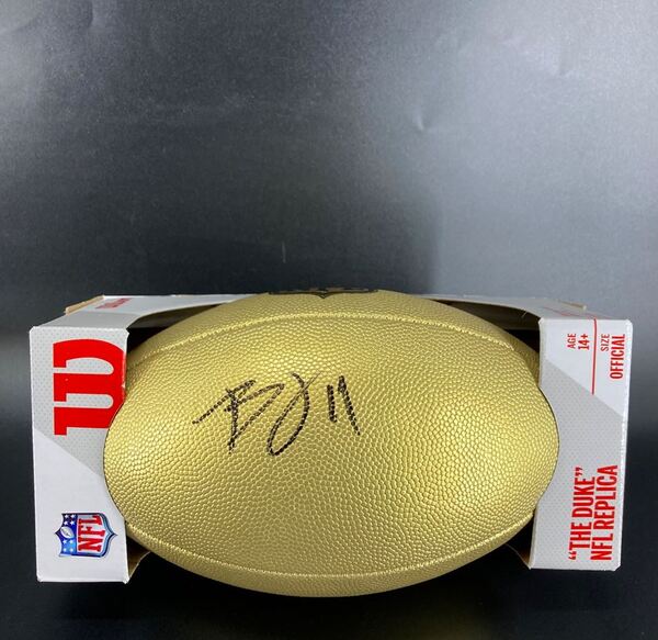NFL - Jaguars Brian Thomas Signed Gold Composite Football