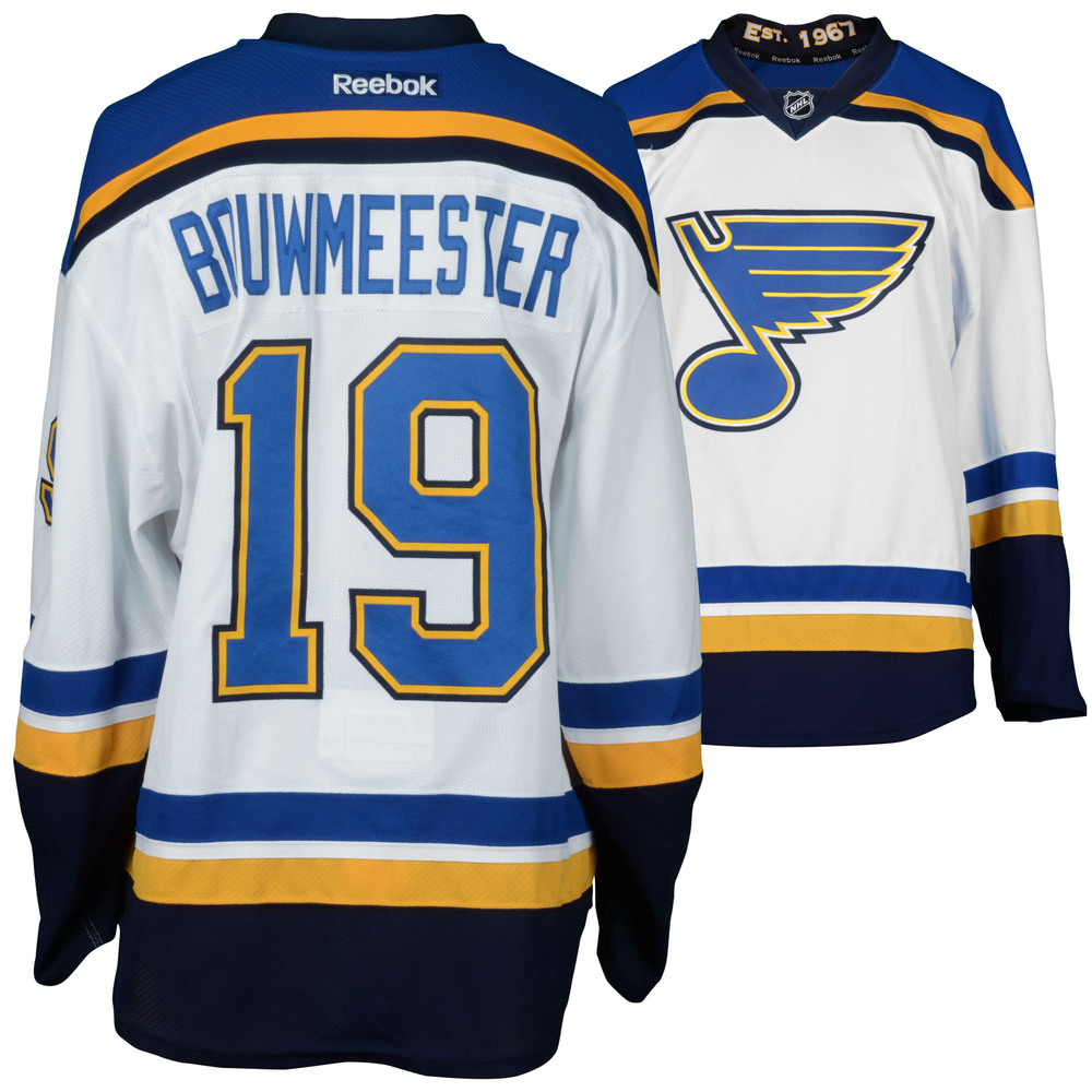 Jay Bouwmeester St. Louis Blues GameUsed 201516 Set 1 Road White