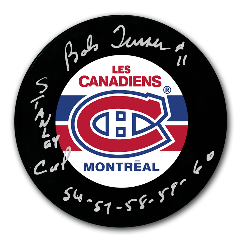 Bob Turner Montreal Canadiens SC Years Autographed Puck