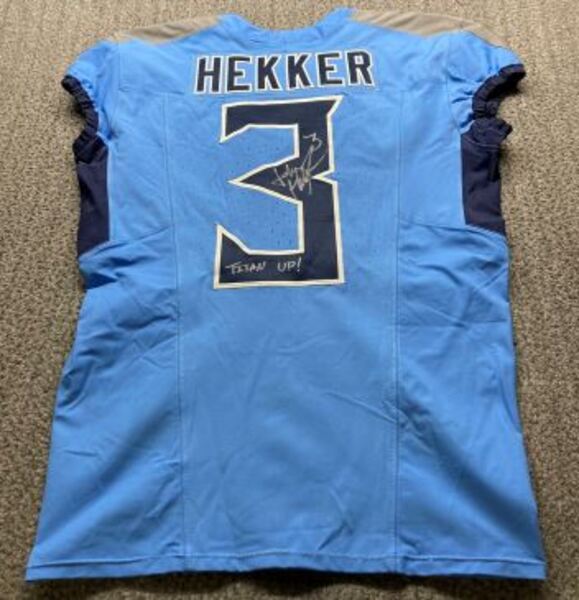 Crucial Catch - Titans Johnny Hekker Signed Game Worn Jersey (10/19/2025...