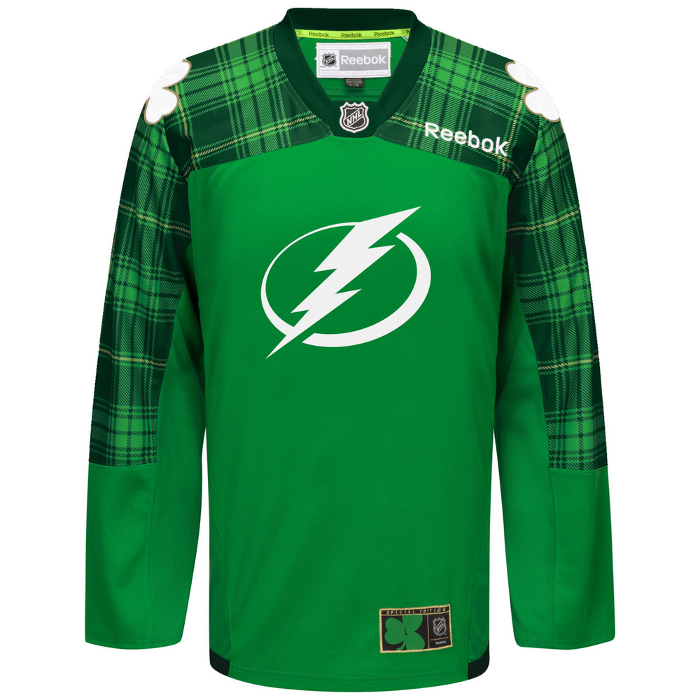 #5 Jason Garrison Warmup-Worn Green Jersey - Tampa Bay Lightning