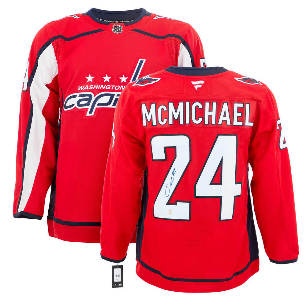 Connor McMichael Autographed Washington Capitals Fanatics Premium Jersey