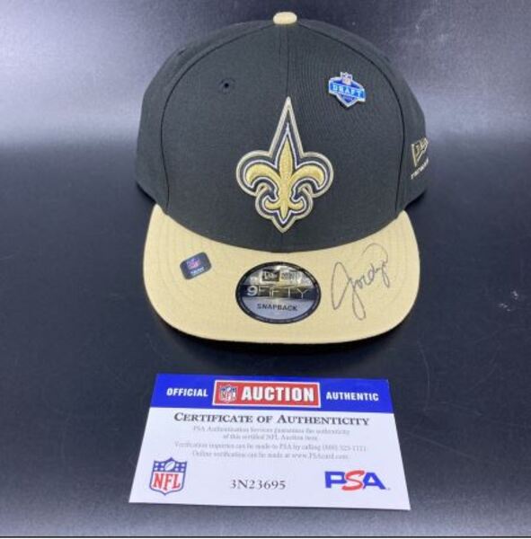 NFL - Saints Jordyn Tyson Signed Hat With 2026 Draft Pin
